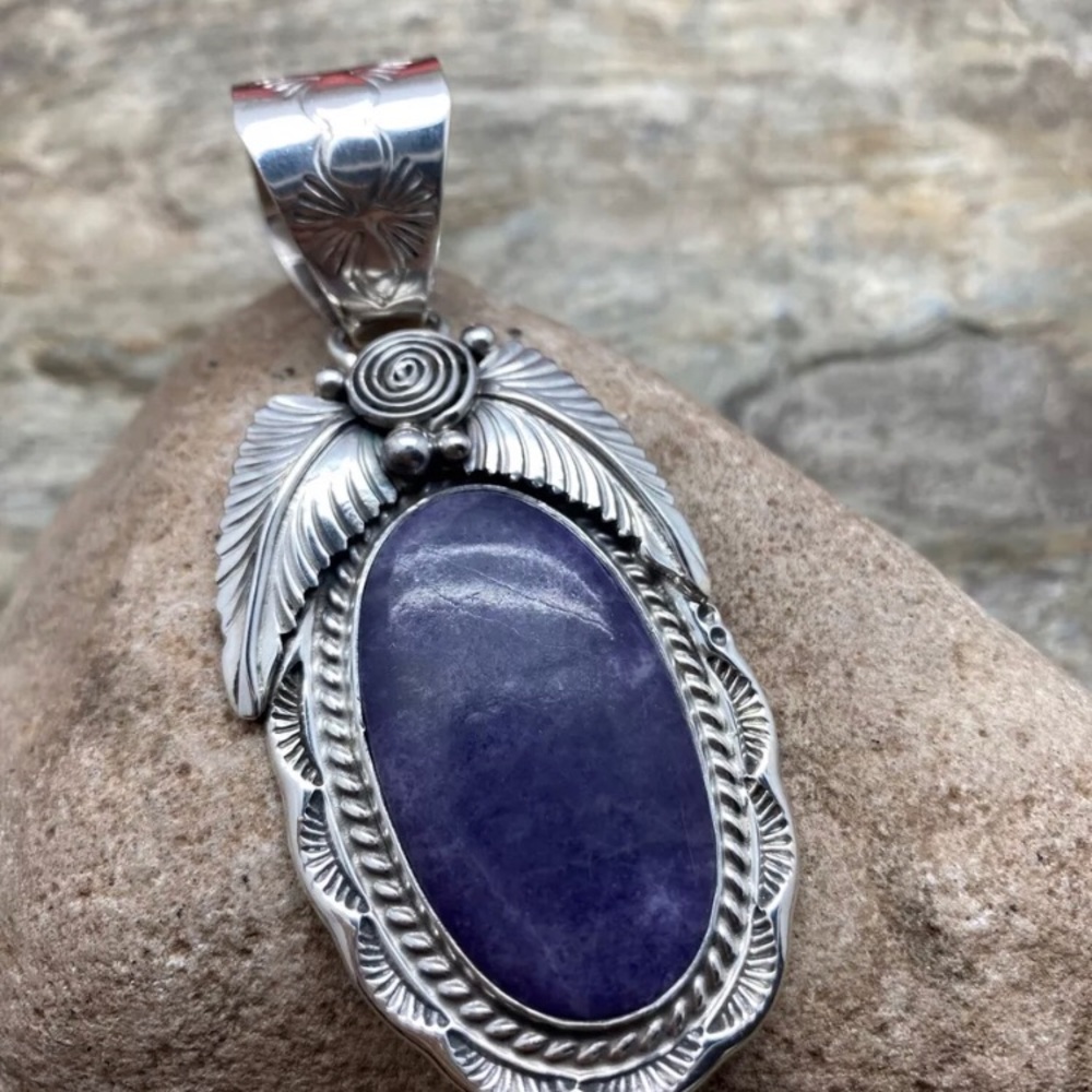 Nativeamerican Sterlingsilverpurplecharoitependant - image 6